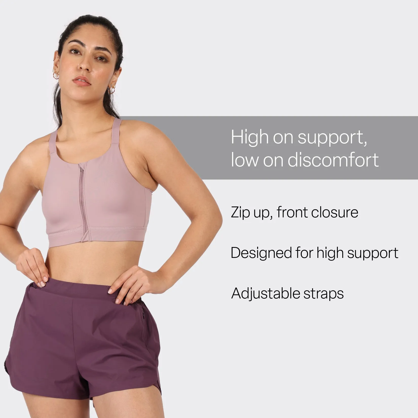 Zip-Up Sports Bra